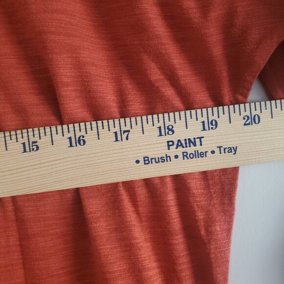 Lilla P Women's Shift Dress Rusty Orange XS Long Sleeve Modal Autumn Casual - Picture 8 of 9